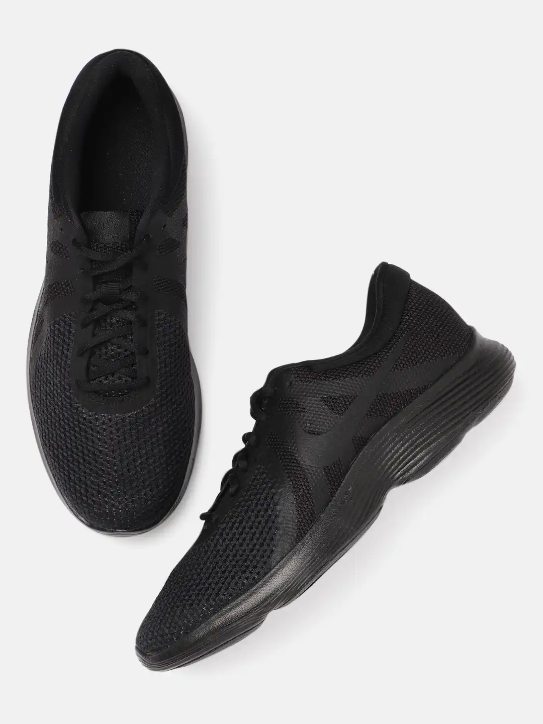 nike men black revolution 4 running shoes