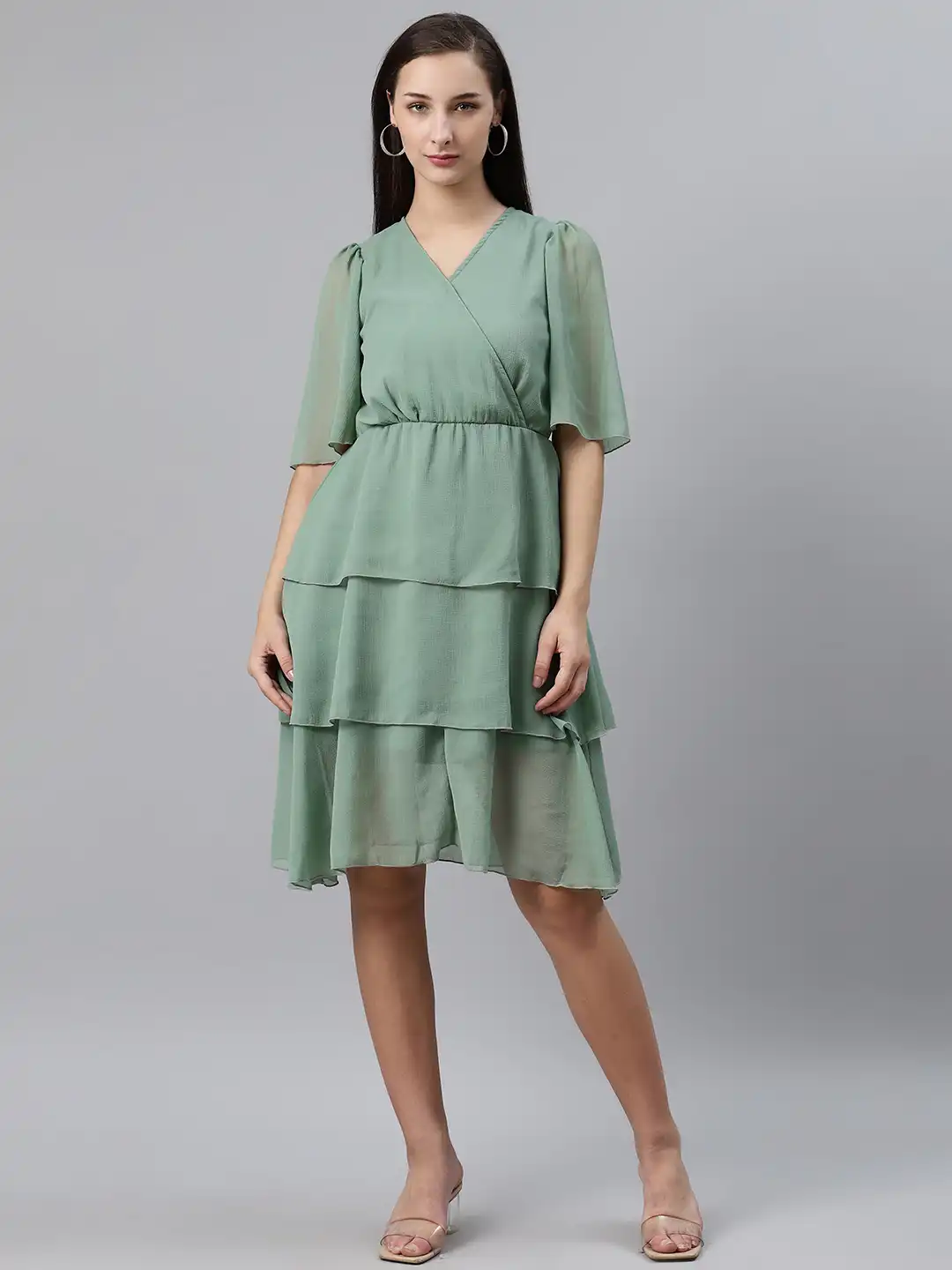 chinese dress ladies Papen Sleeveless Wrap Layered Midi Dress main image 0