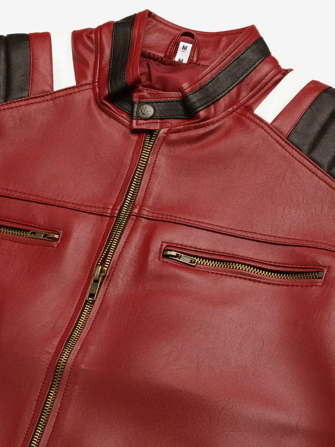 Buy Leather Retail Men Red Solid Leather Jacket - Jackets for Men