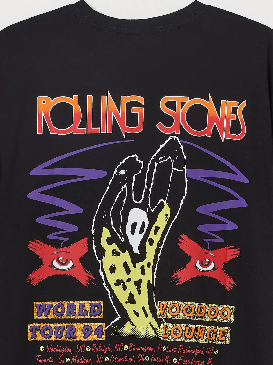 Buy HM Men Black Red Rolling Stone Regular Fit Pure Cotton T-shirt