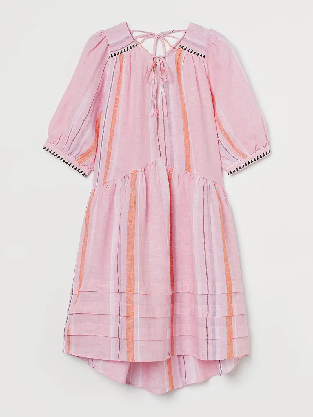 h&m pink linen dress Pink Linen-Blend Dress for kids
