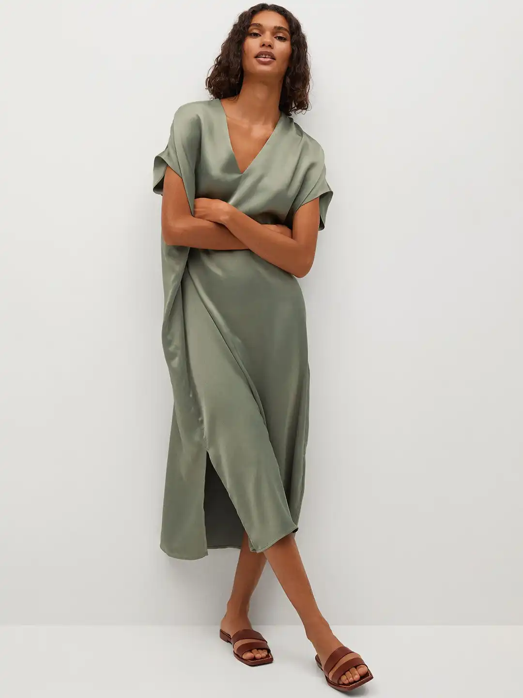mango grey dress Buy Women Satin Shift Midi - Dresses for Women 14309708 this short dress features