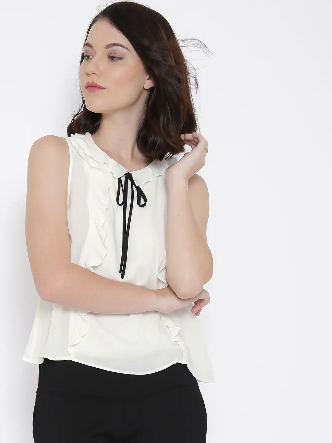 Buy FOREVER 21 Women White Ruffled Top - Tops for Women 1450877