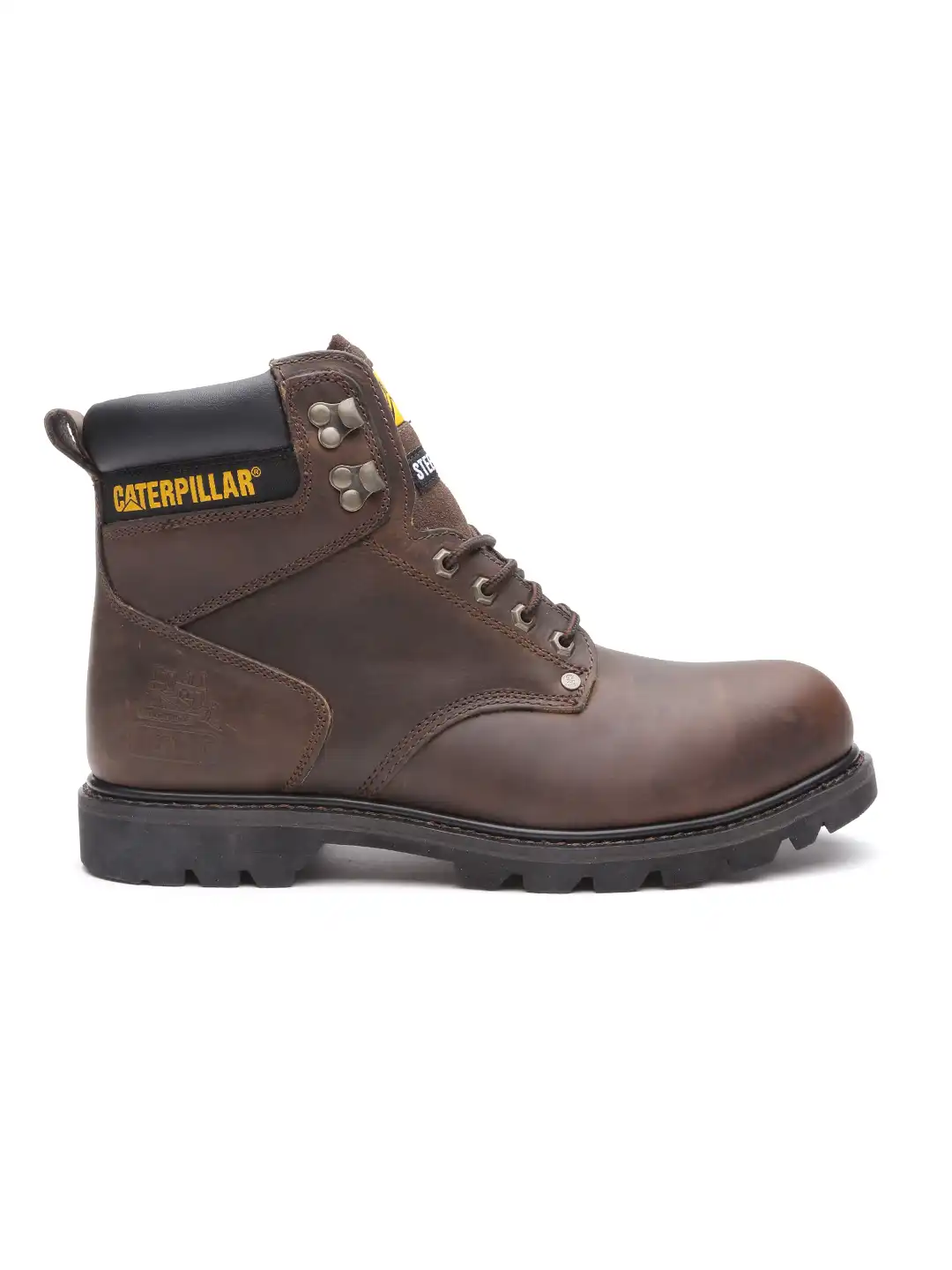 Buy CAT Men Coffee Brown Second Shift Steel Toe Leather Boots