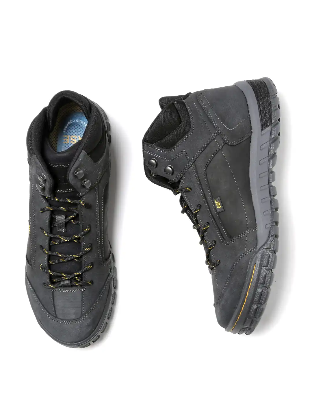 Buy CAT Men Charcoal Grey Sentinel Mid Leather Casual Shoes