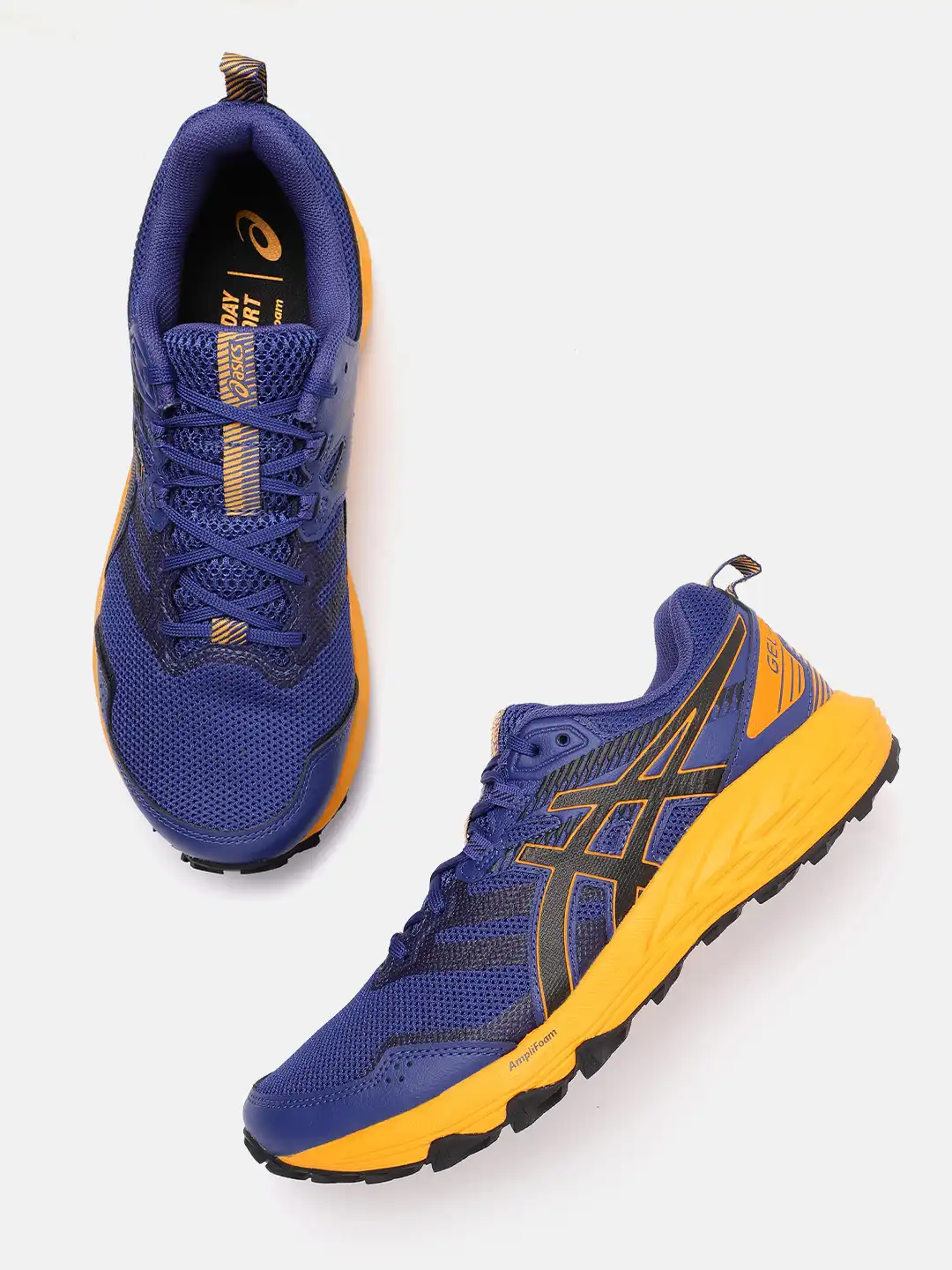 asics ELIMINATE 26 ネイビー/オレンジ/イエロー　26.5 Buy ASICS Men Blue & Yellow Gel-SONOMA 6 Woven Design Running