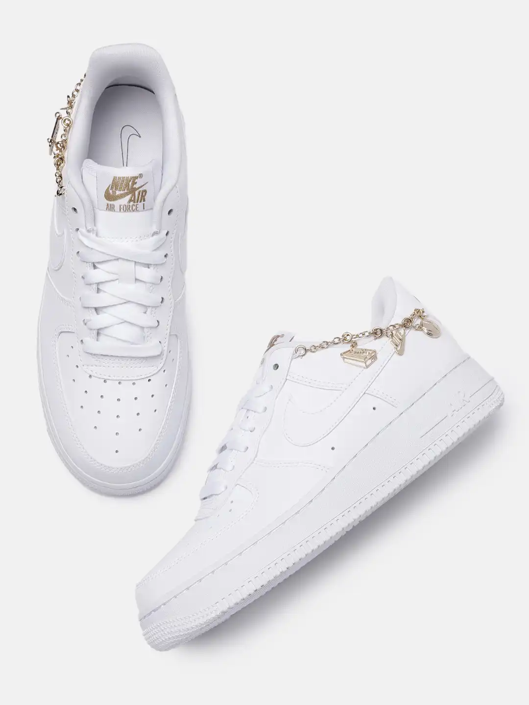 Buy Nike Women White Perforated Air Force 1 '07 LX Leather