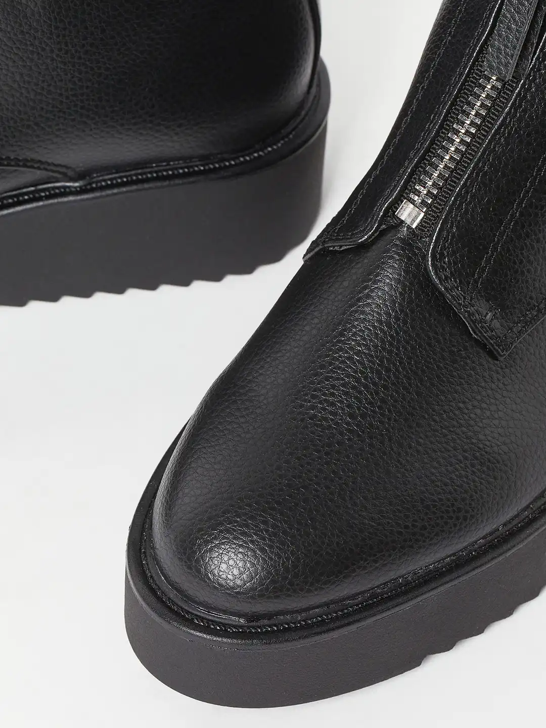 Buy H&M Women Black Solid Zip-Front Boots - Boots for Women