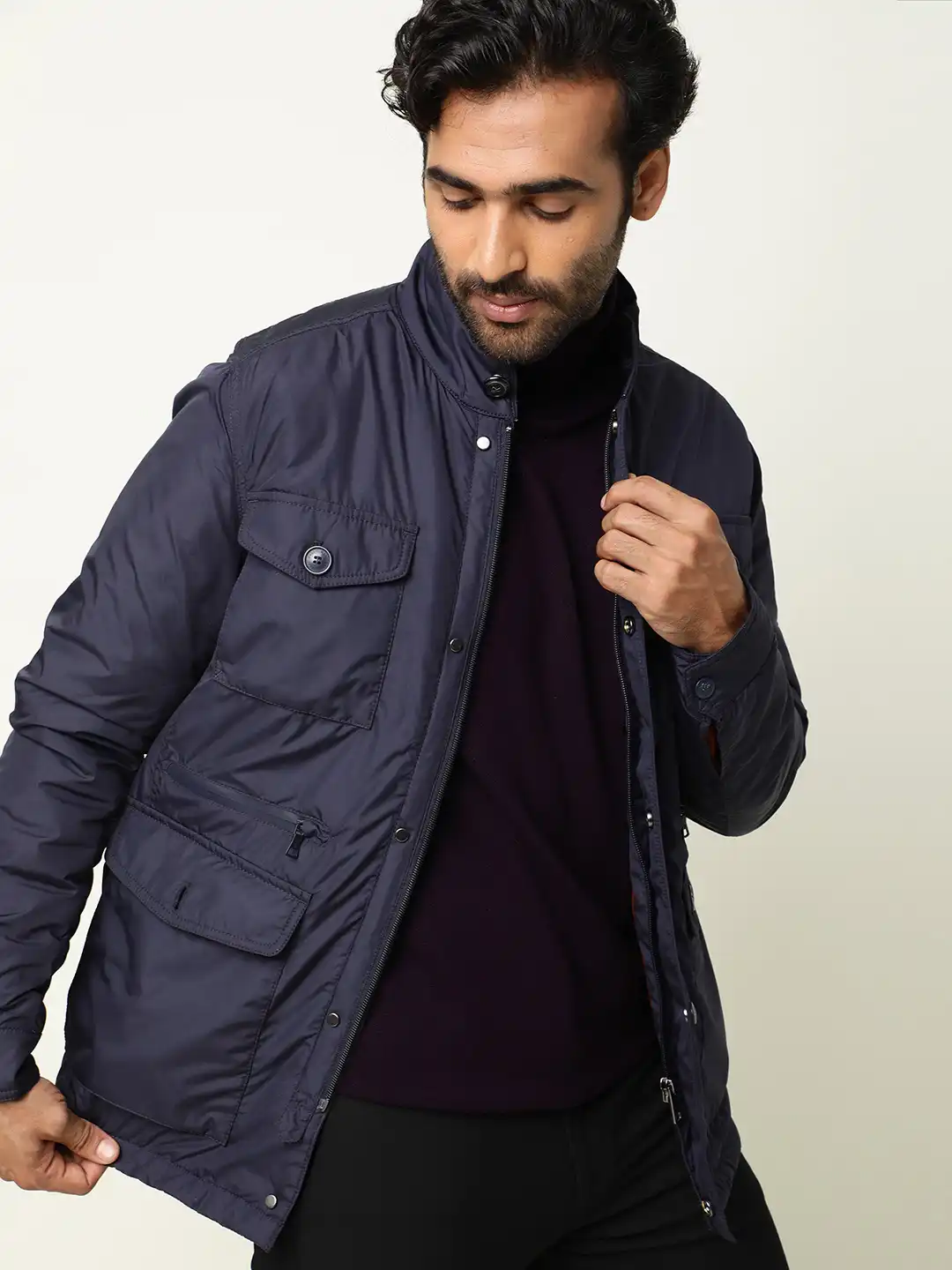 Buy RARE RABBIT Men Navy Blue Tailored Jacket - Jackets for Men