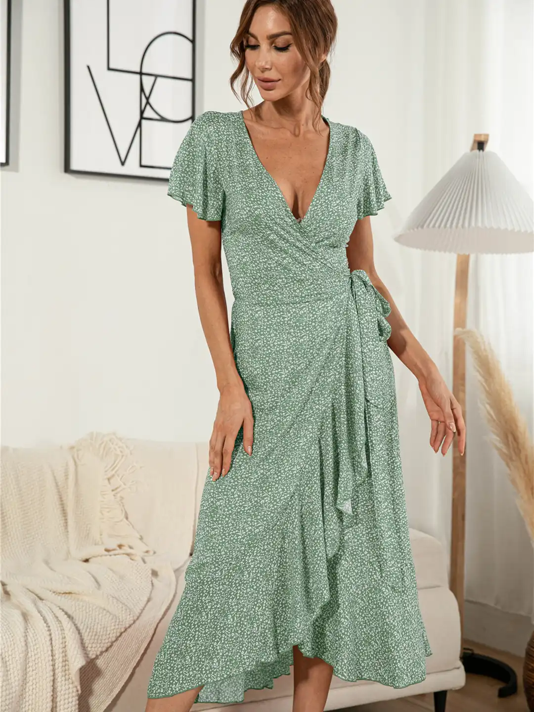 Buy URBANIC Mint Green & White Ditsy Floral Print Midi Wrap Dress - Dresses for Women 15629226 | Myntra Buy URBANIC Mint Green & White Ditsy Floral Print Midi Wrap Dress - Dresses for Women 15629226 | Myntra