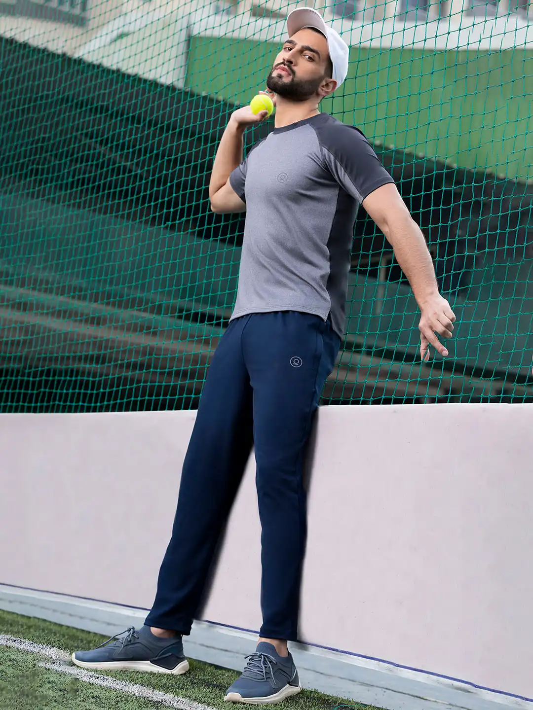 Buy CHKOKKO Men Navy Blue Sports Gym Track Pant Running Lower With