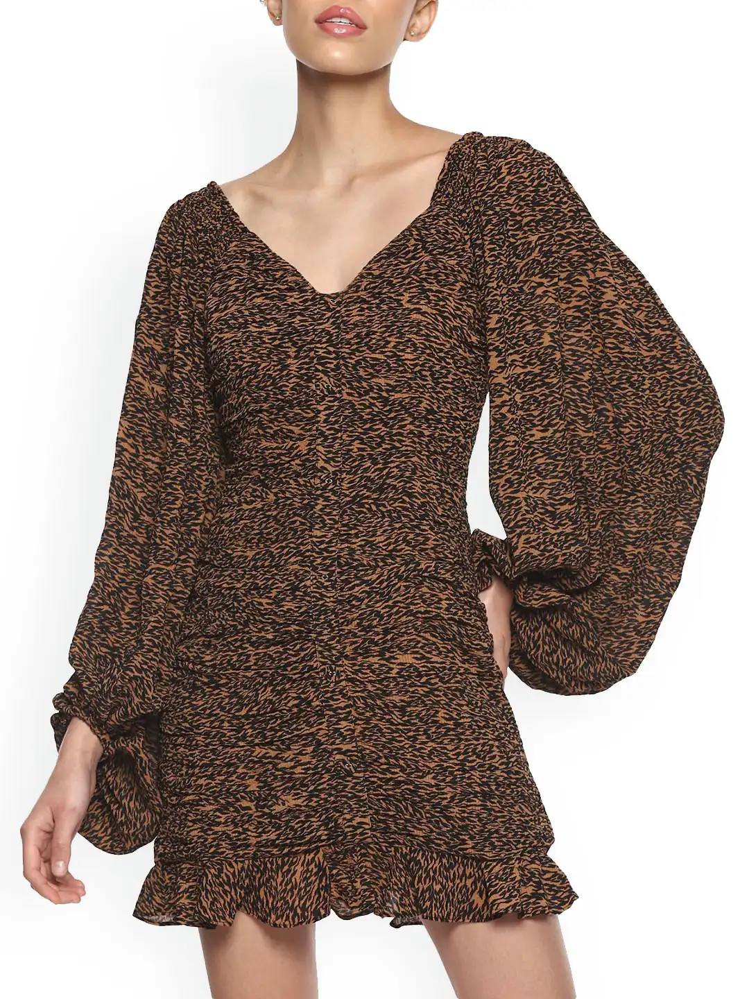 brown ted baker dress Buy & Beige Animal Printed Bodycon - Dresses for Women 15721126 Logan Long Sleeve Belle mar21 Color:#28-Dark Olive A painterly iris bloom