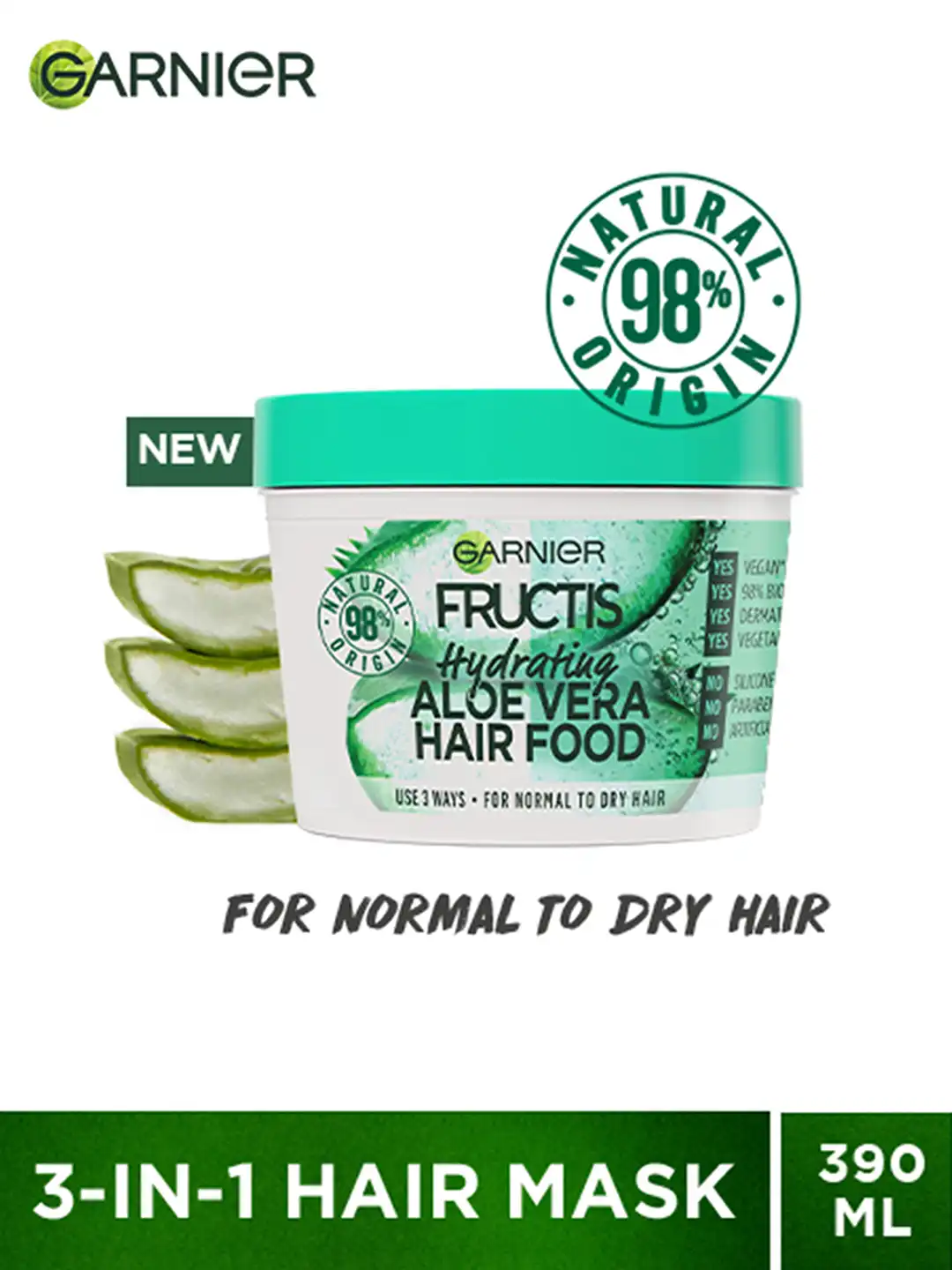 Buy Garnier Fructis Hair Food - Quenching Aloe Vera Hair Mask For Normal to  Dry Hair 390ml - Shampoo for Women 15729236 | Myntra