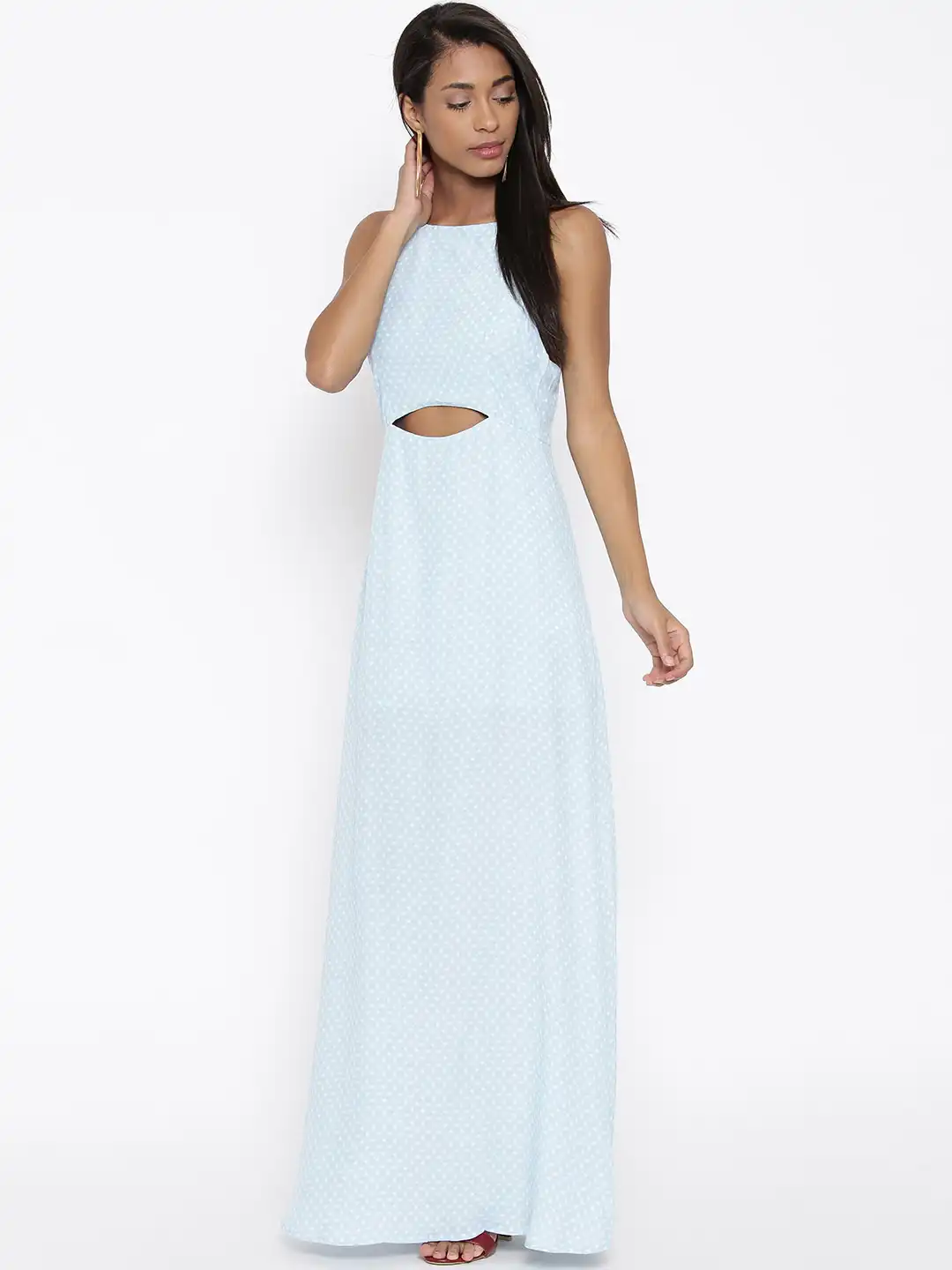 blue polka dot dress forever 21 Maxi Dress FOREVER 21 Women Polka Dot Print Maxi Dress Size:24