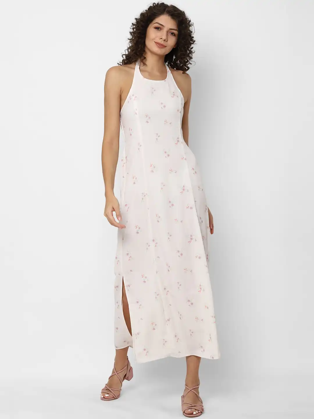 white with pink flowers dress Petal and Pup Women's Zaria Midi Dress