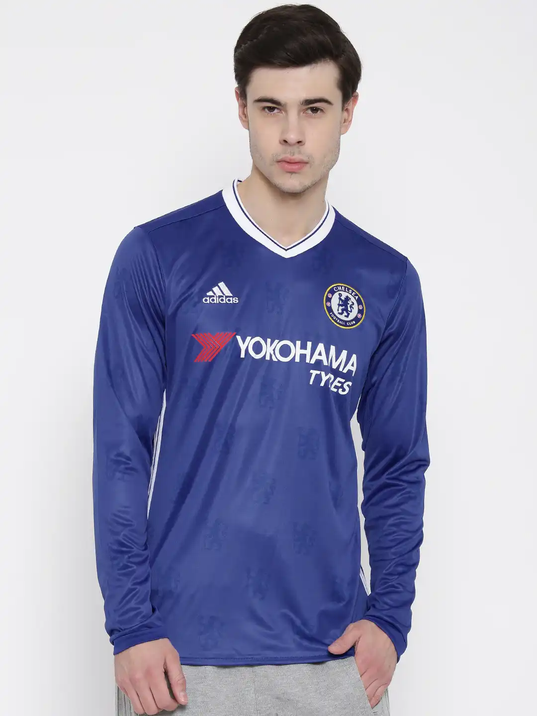 Buy ADIDAS Men Blue Chelsea F.C. Printed V-Neck Jersey - Tshirts