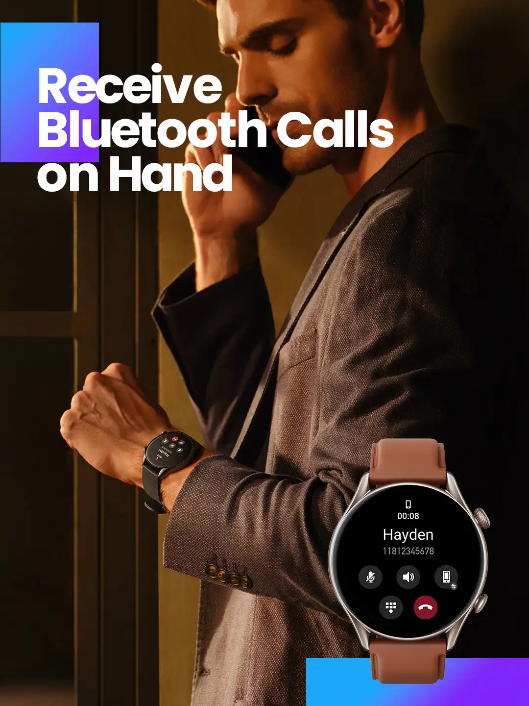 Buy AMAZFIT GTR 3 PRO Waterproof Smartwatch - Brown Leather A2040