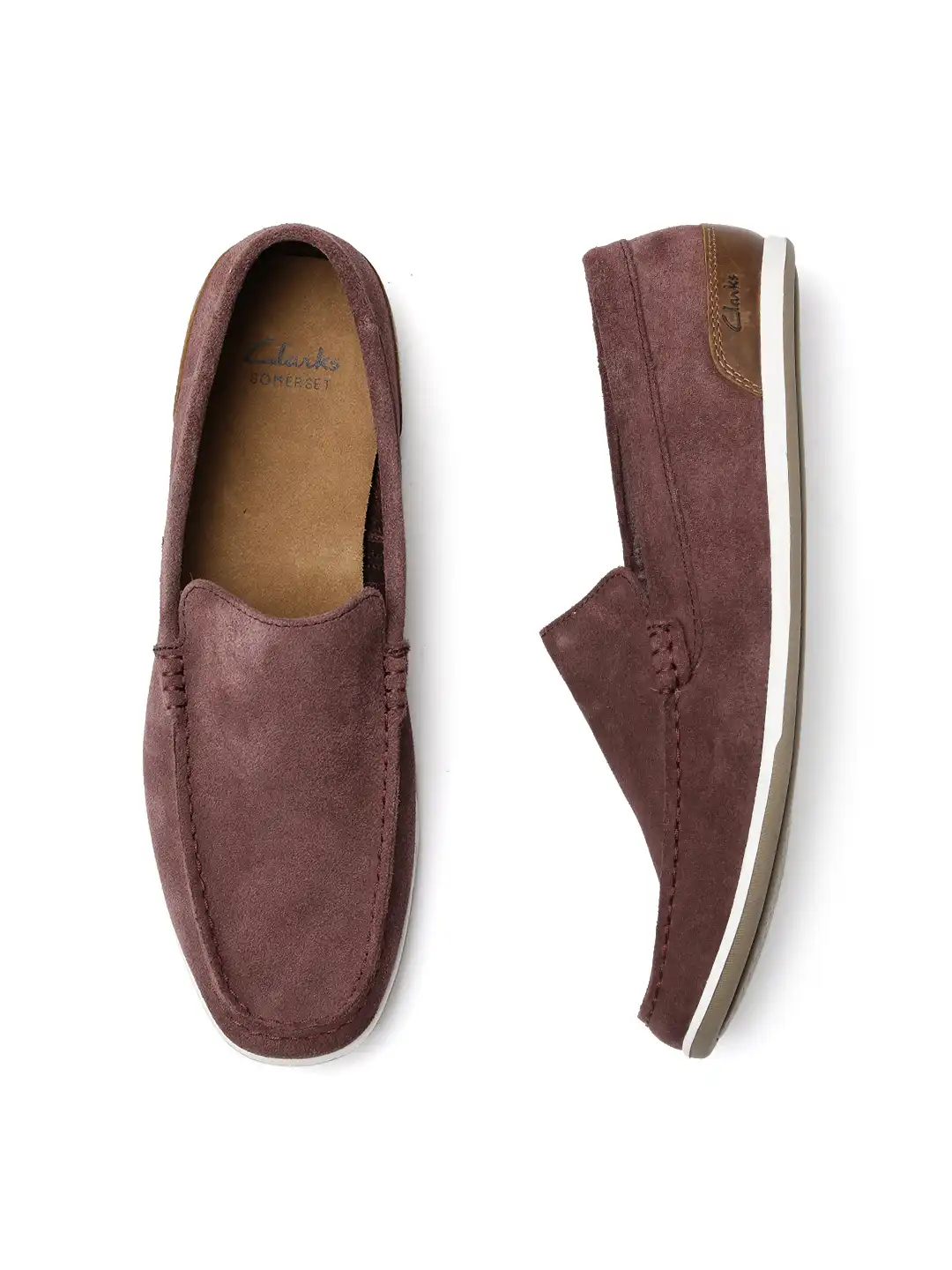Buy Clarks Men Burgundy Solid Loafers - Casual Shoes for Men