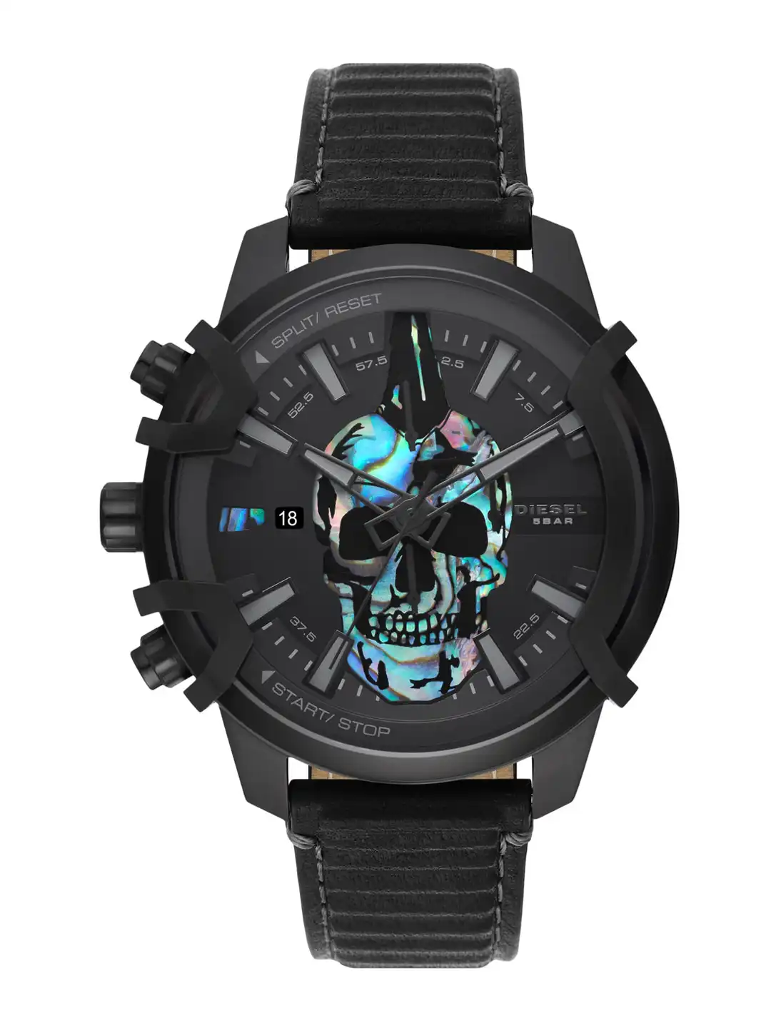 Diesel Plastic Analog Black Dial Men Watch-Dz4654, Black Band 