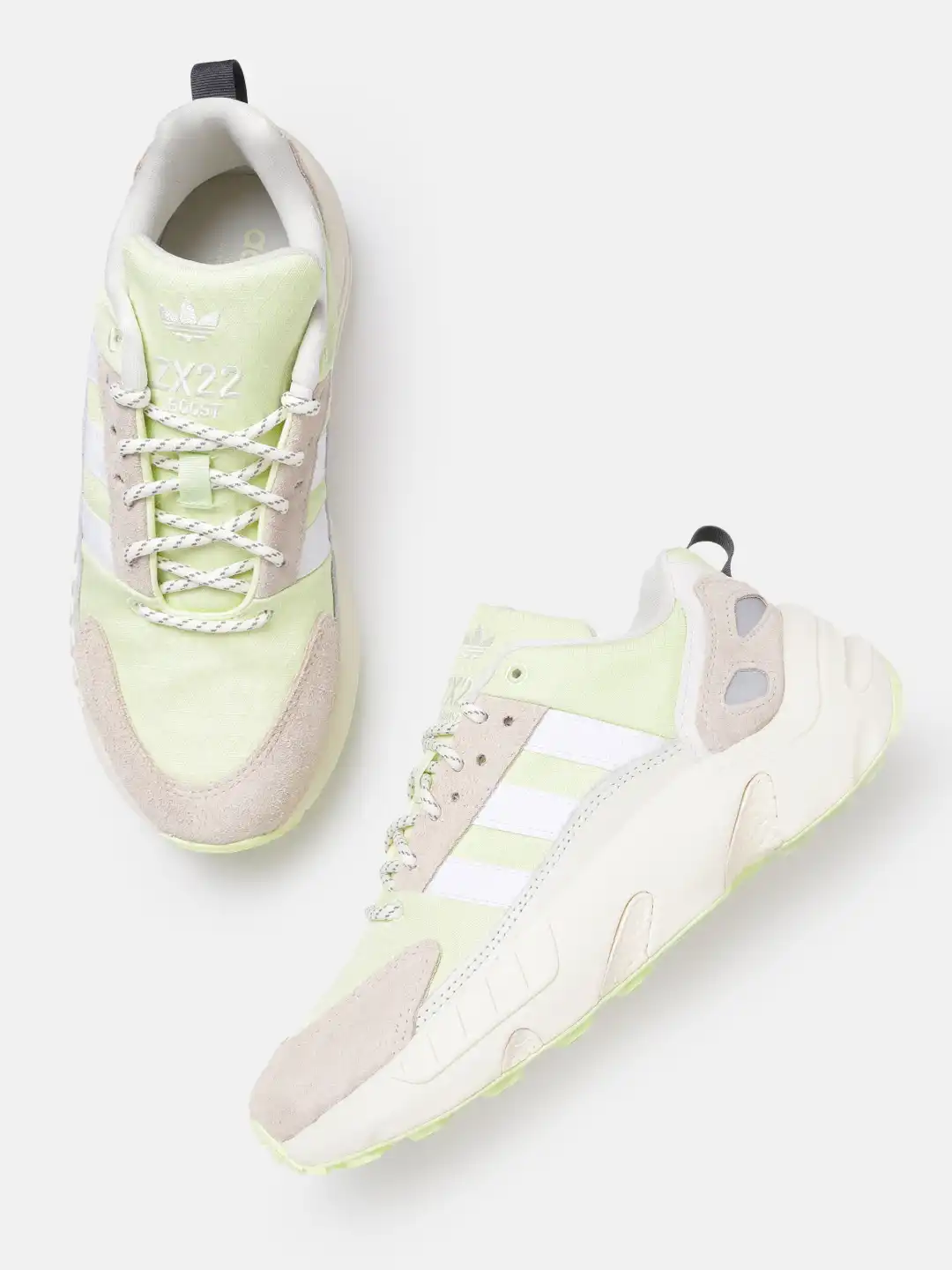 Buy ADIDAS Originals Men Green & Grey Woven Design ZX 22 Boost