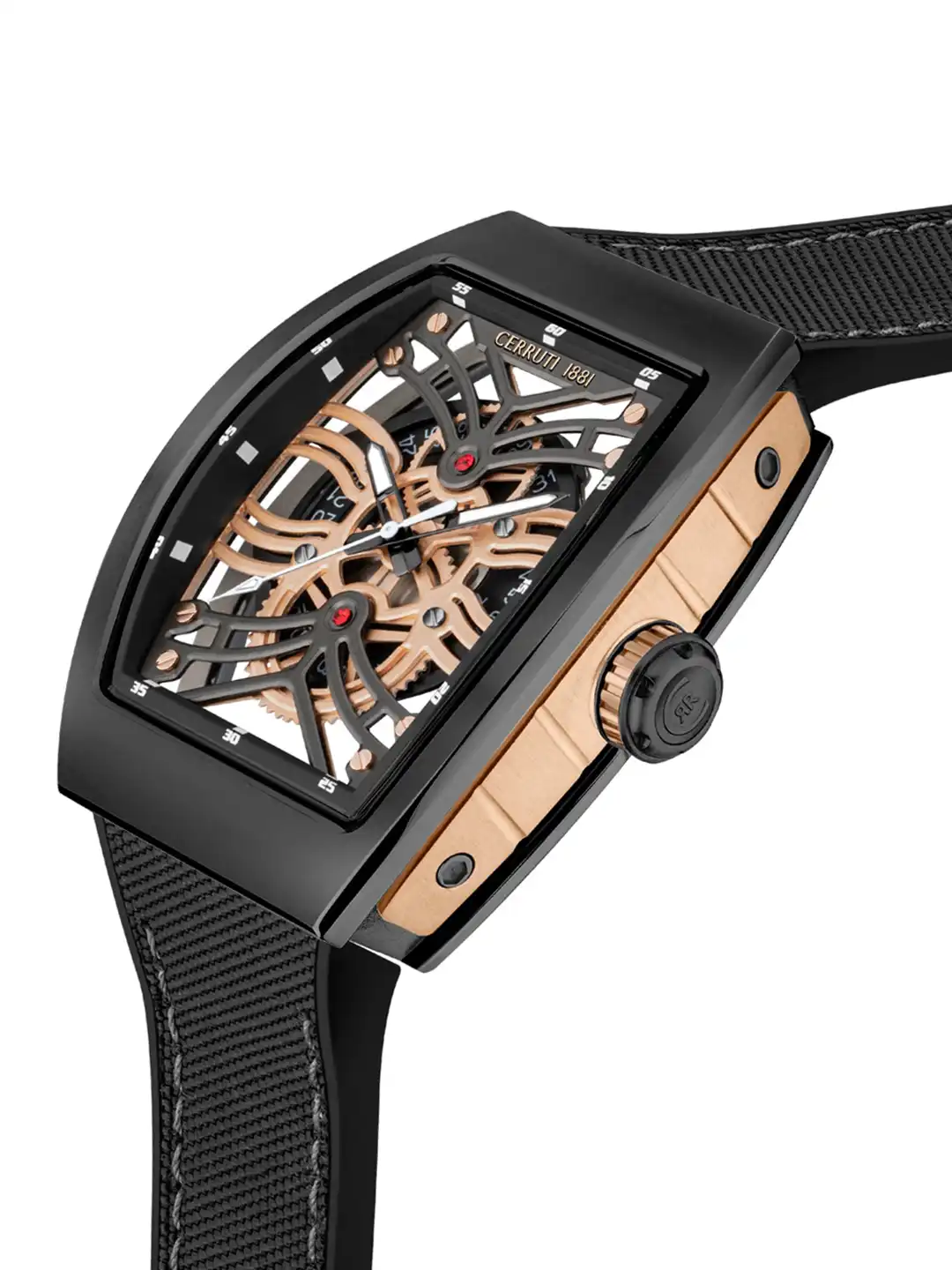Buy Cerruti 1881 Men Black Skeleton Dial & Black Bracelet Style
