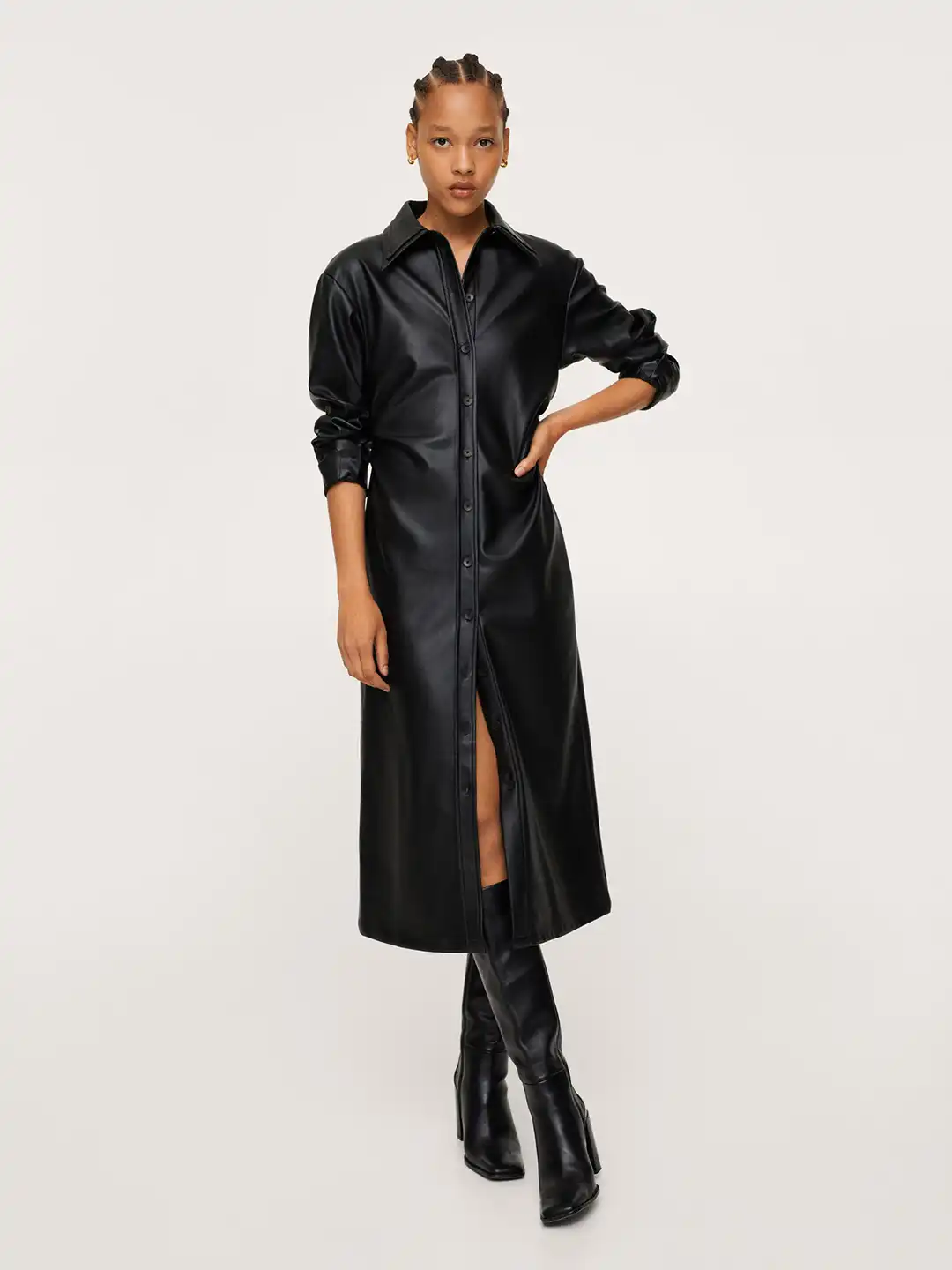 mango black leather dress Buy Solid Faux Midi Shirt - Dresses for Women 16608682 Tuxedo Blazers
