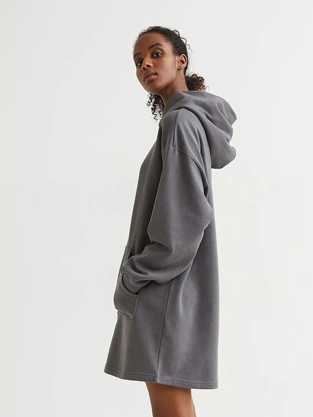 Buy H&M Women Grey Hooded Sweatshirt Dress - Dresses for Women 16686694 |  Myntra