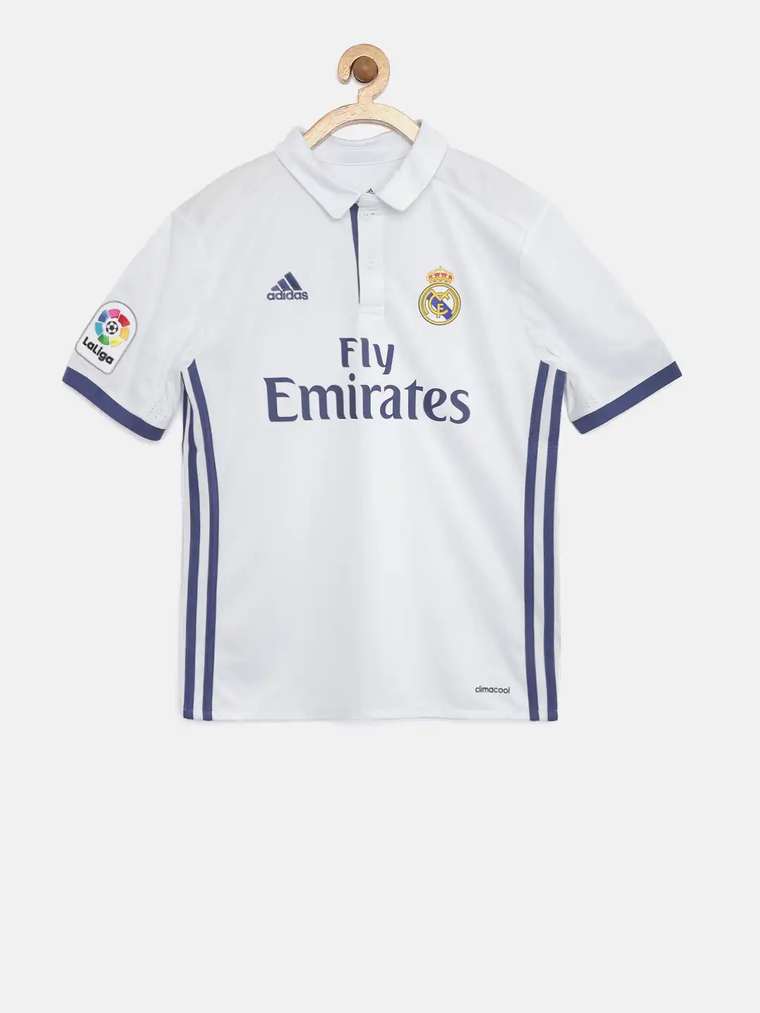 Buy ADIDAS Boys White Real Madrid F.C. Printed Polo Collar T-Shirt