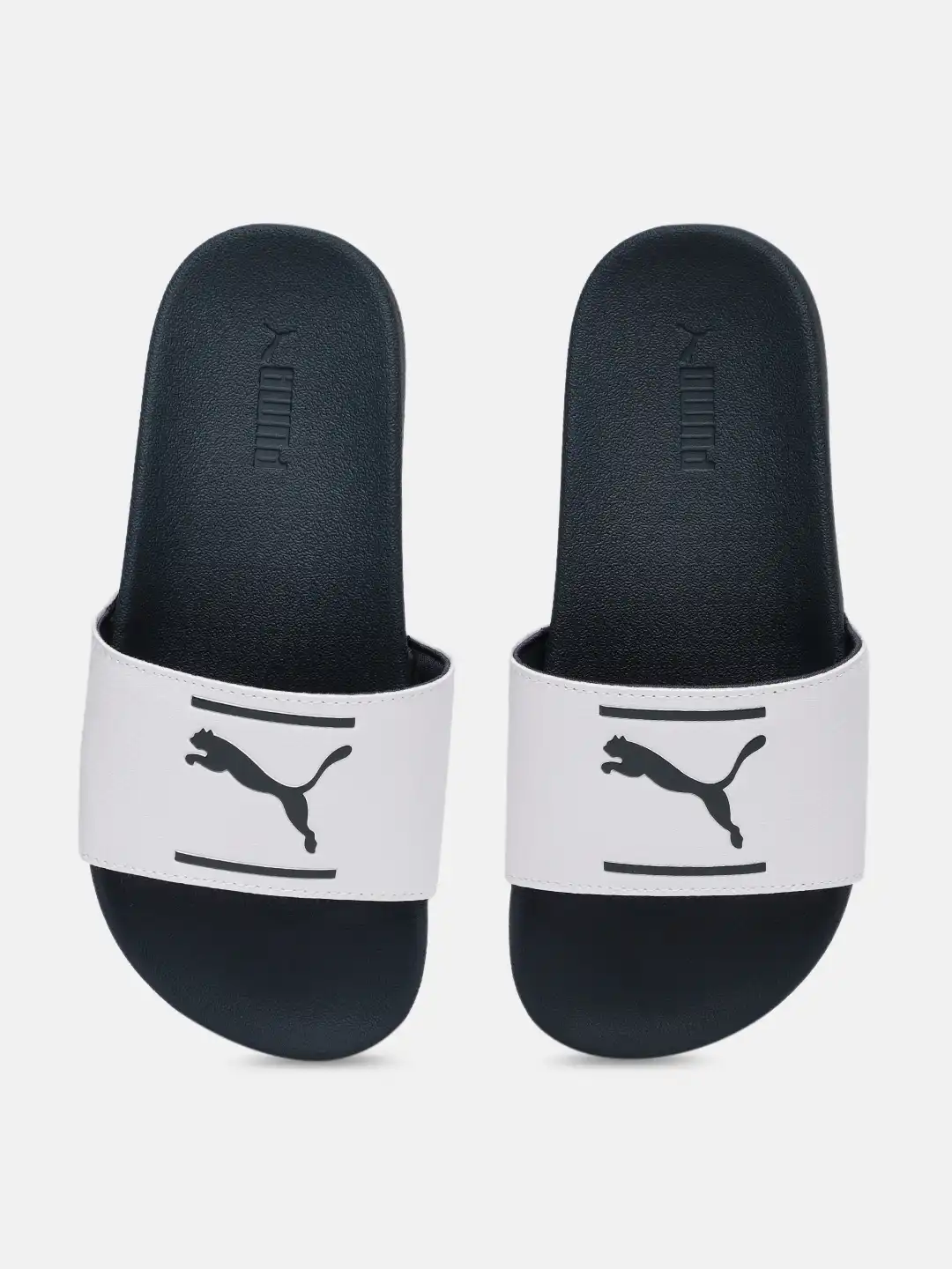 Buy Puma Unisex White & Navy Blue Printed Leadcat FTR Comfort