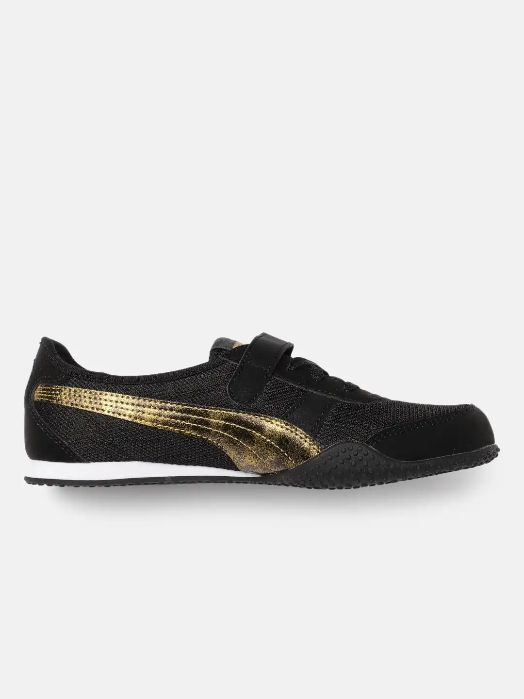 slip on puma shoes gold and black