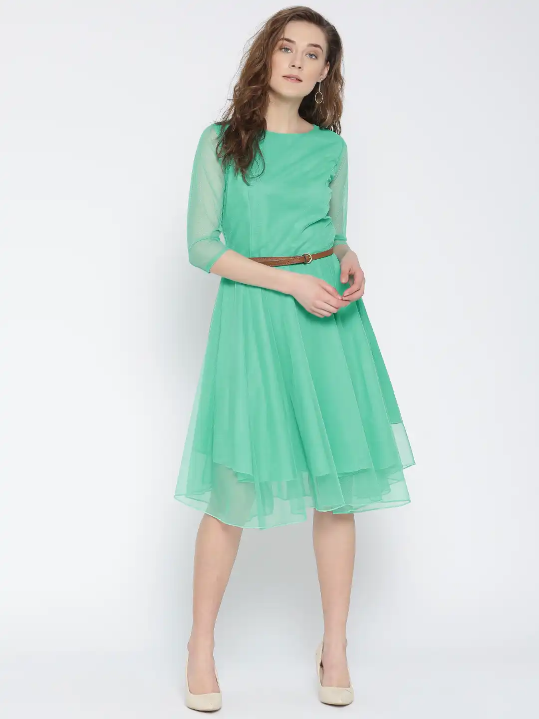Buy U&F Women Sea Green Net Solid Fit & Flare Dress - Dresses for Women 1715421 | Myntra Buy U&F Women Sea Green Net Solid Fit & Flare Dress - Dresses for Women 1715421 | Myntra