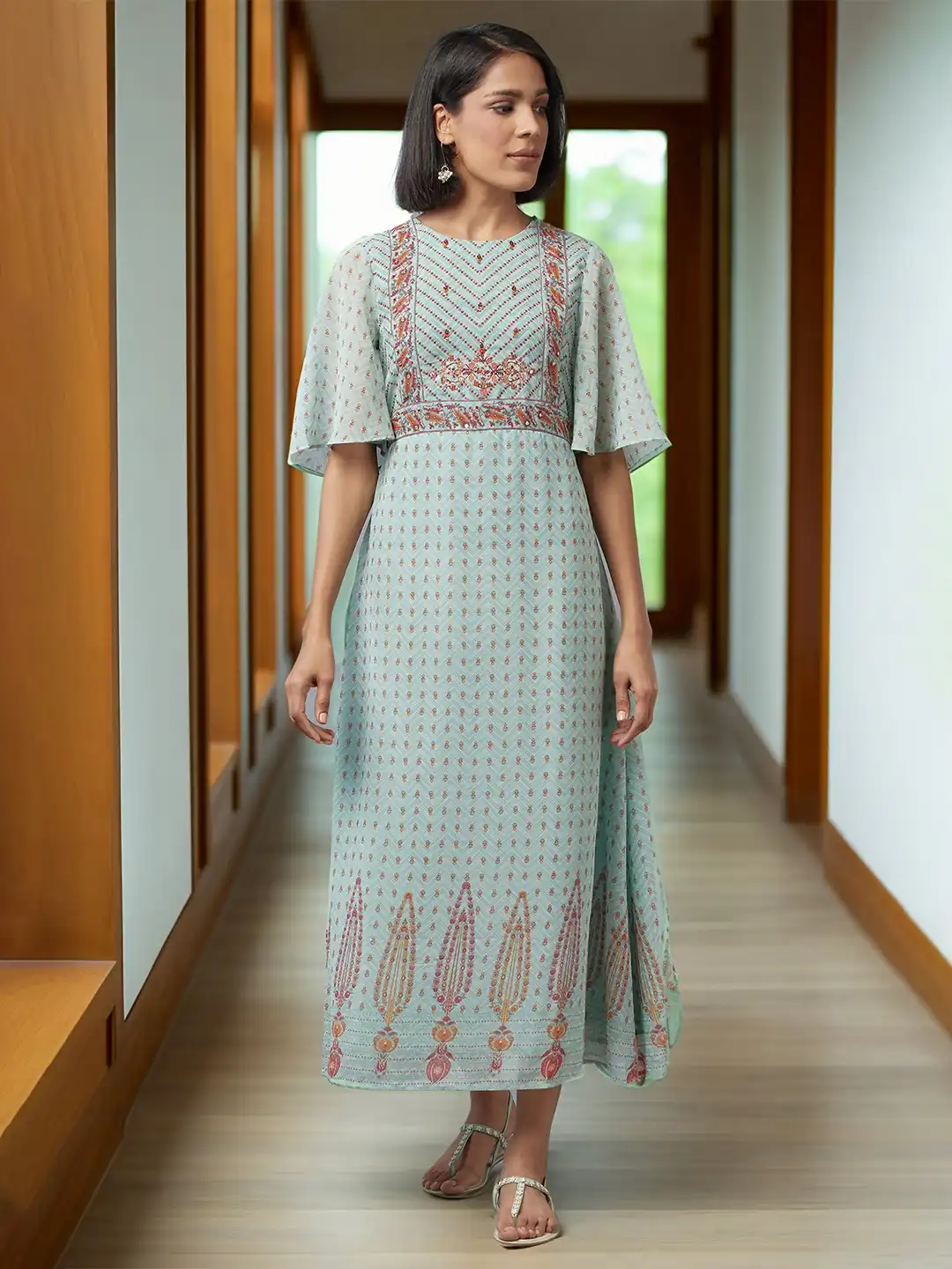 green ethnic dress myntra Buy W Green Ethnic Maxi Dress - Dresses for Women 17167906