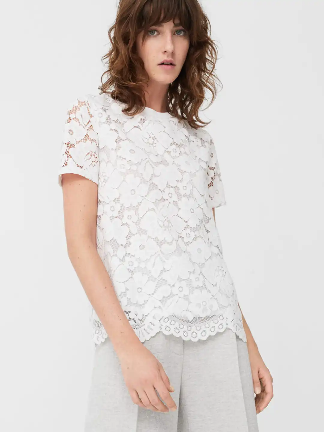Buy MANGO Women White Lace Top - Tops for Women 1740472 | Myntra