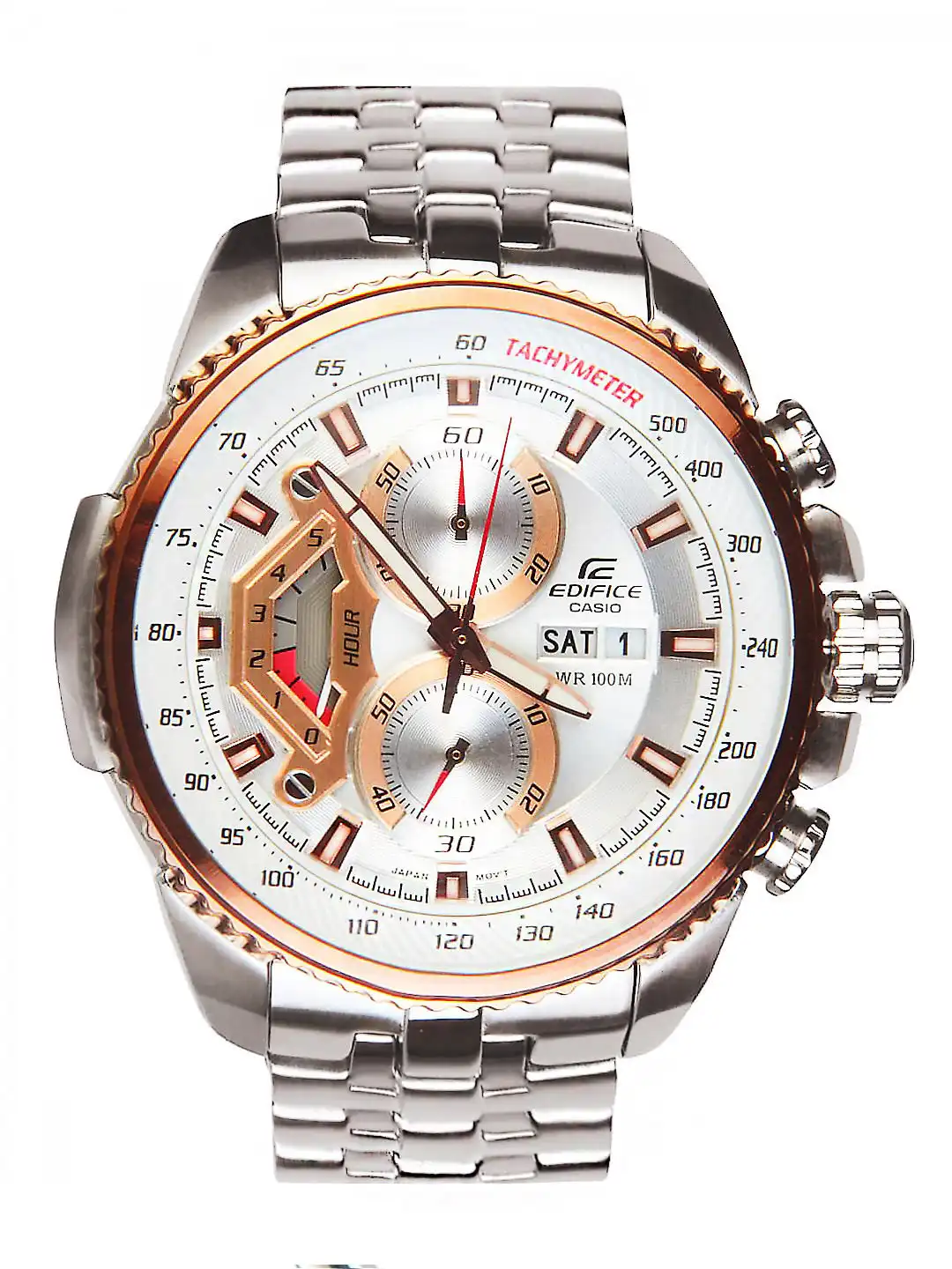 Buy CASIO Edifice Men Silver Dial Chronograph Watch EF-558D-7AVDF