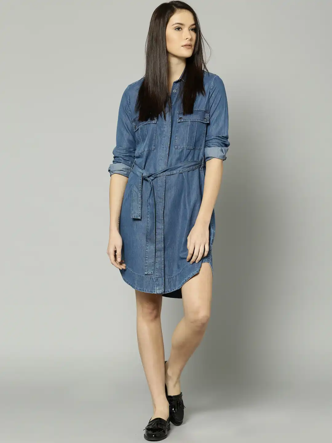 marks and spencer denim shirt dress Buy Marks & Spencer Women Blue Denim Shirt Dress - Dresses for Women  1748530
