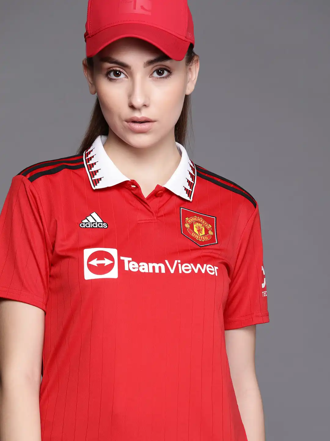 Buy ADIDAS Women Red Manchester United F.C. Printed Home Jersey