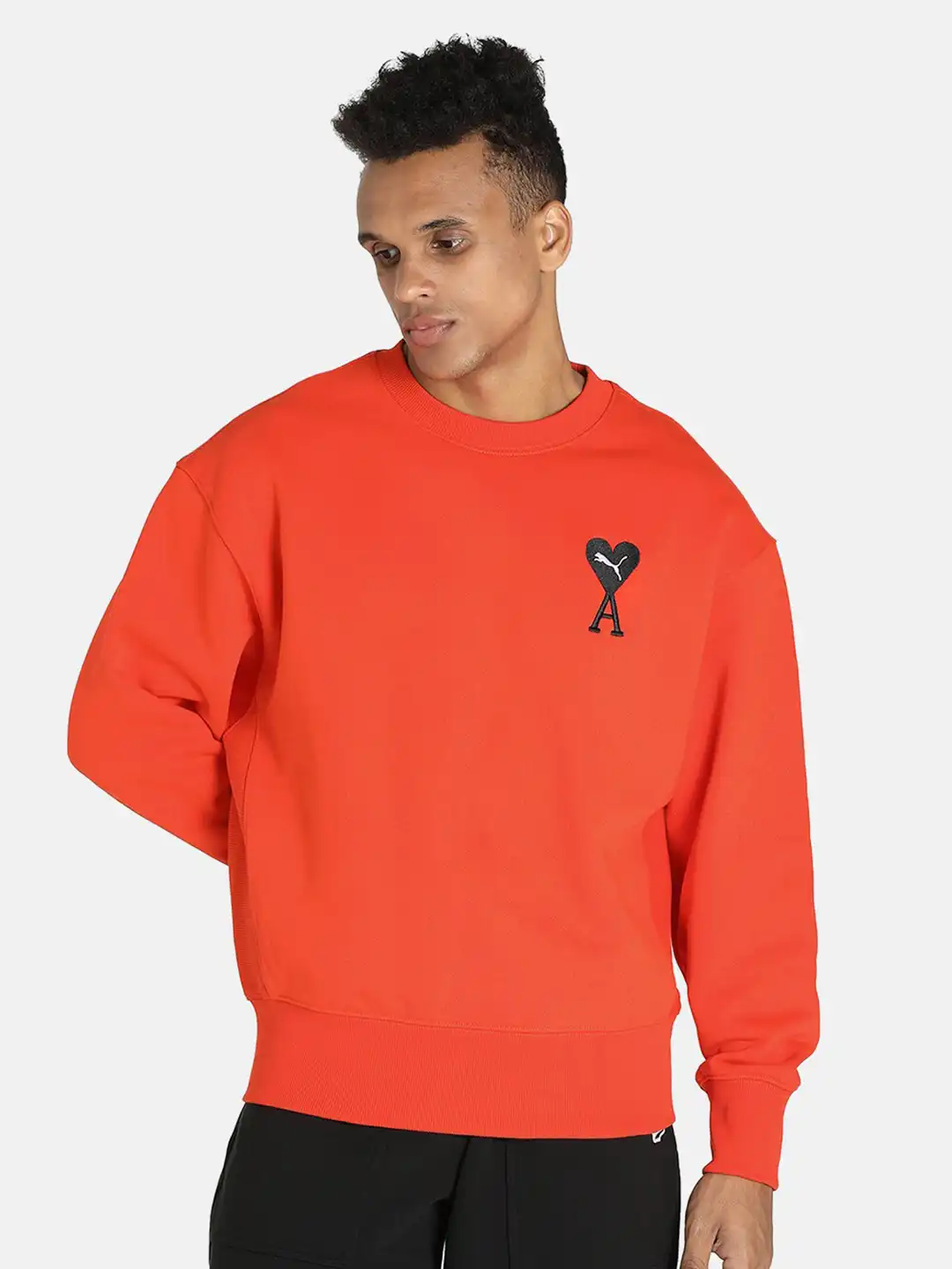 Buy Puma Unisex Orange PUMA x AMI Crew Neck Relaxed Fit Sweatshirt