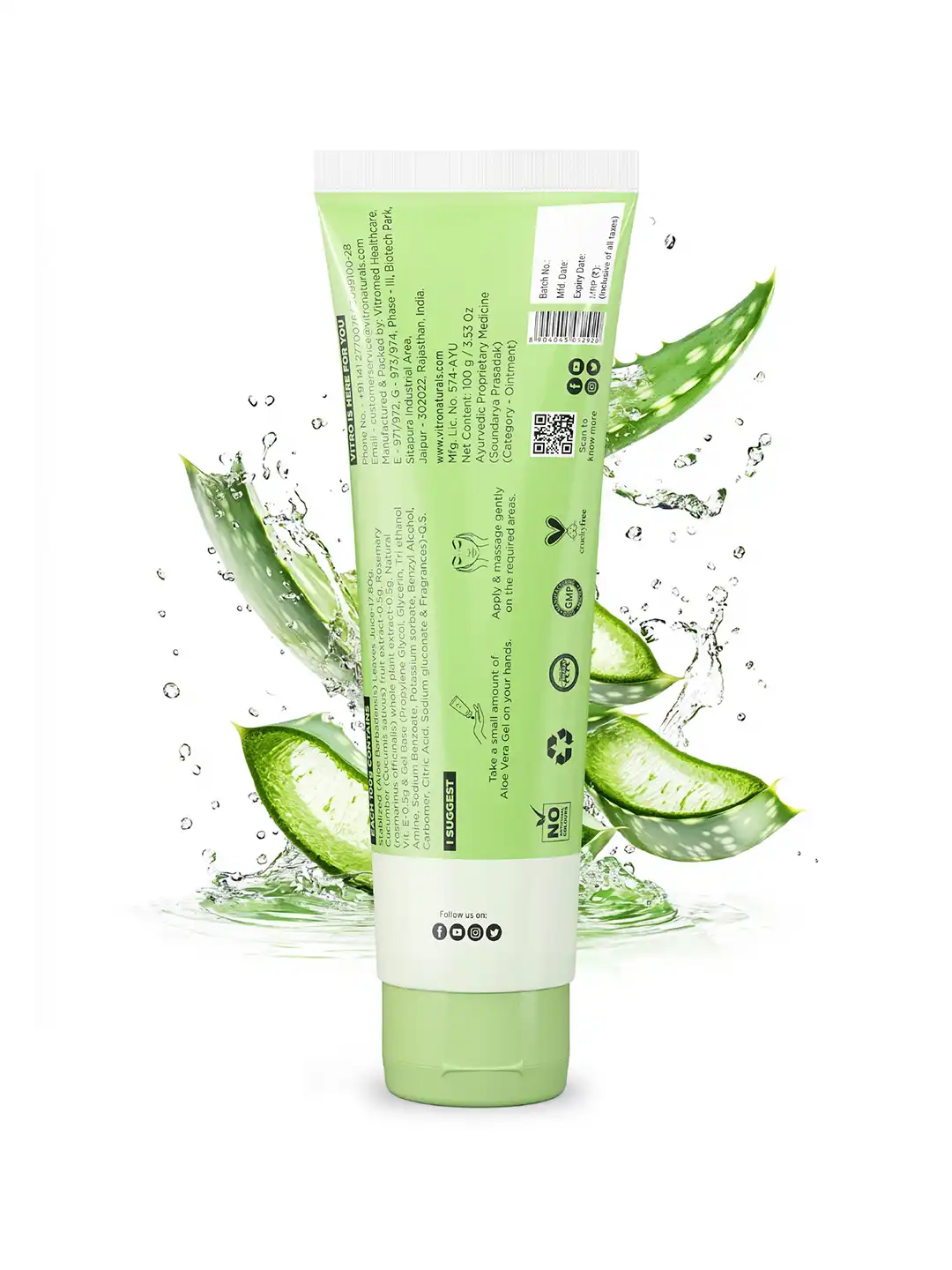 Buy VITRO Set of 2 I AM NATURAL Aloe Vera Gel - 100g each - Serum and Gel  for Unisex 17775238 | Myntra