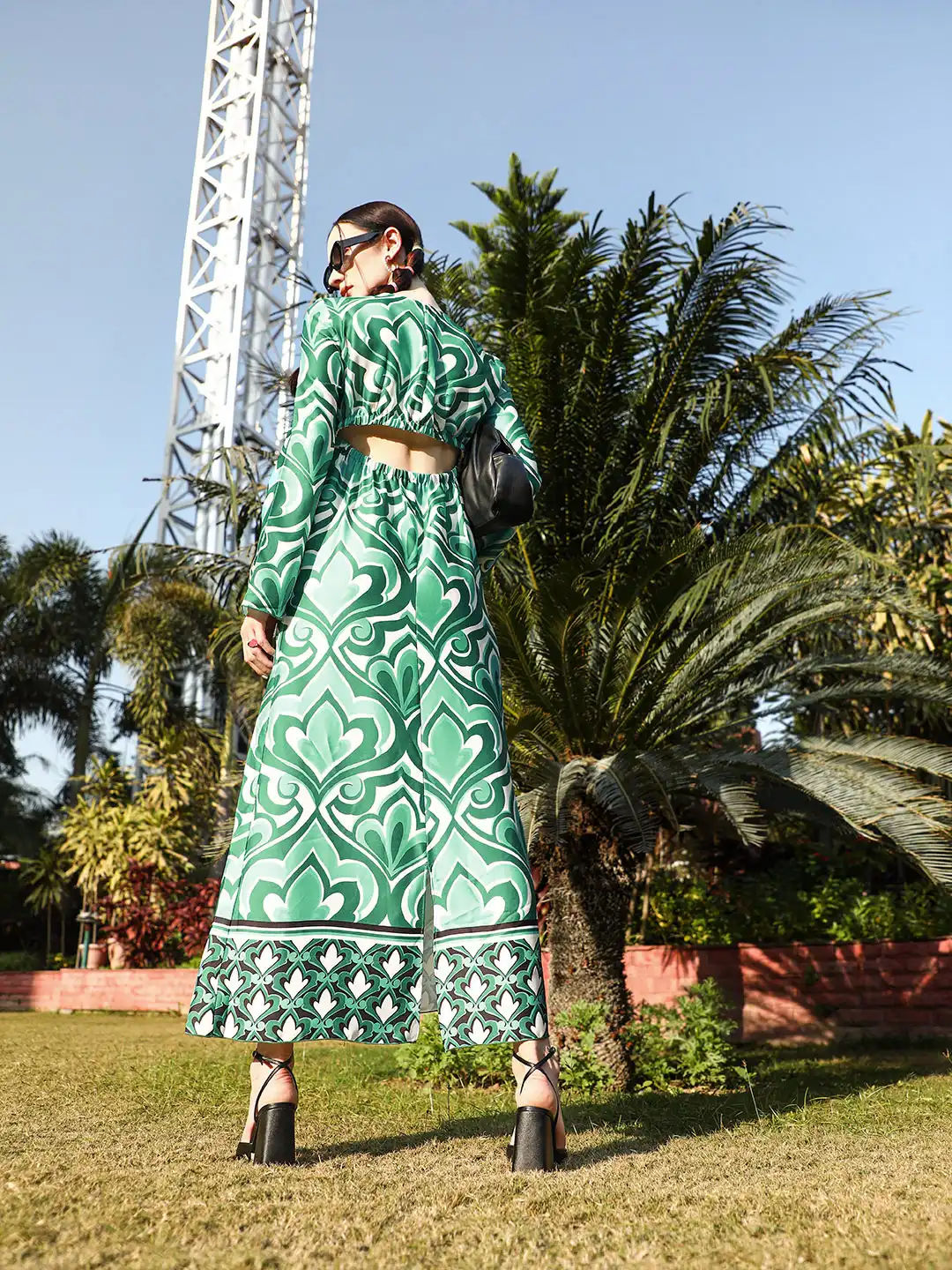 Buy MANGO Green Cut-Out Detail Maxi Dress - Dresses for Women 17808654 |  Myntra