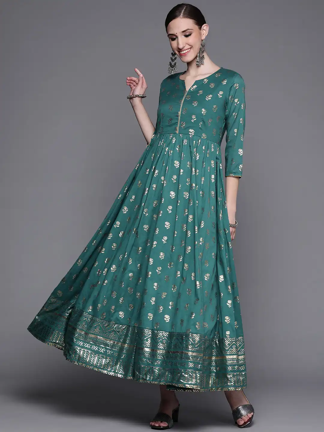 Buy Biba Teal Blue & Golden Ethnic Motifs Ethnic A-Line Maxi Dress - Ethnic Dresses for Women 17952160 | Myntra Buy Biba Teal Blue & Golden Ethnic Motifs Ethnic A-Line Maxi Dress - Ethnic Dresses for Women 17952160 | Myntra
