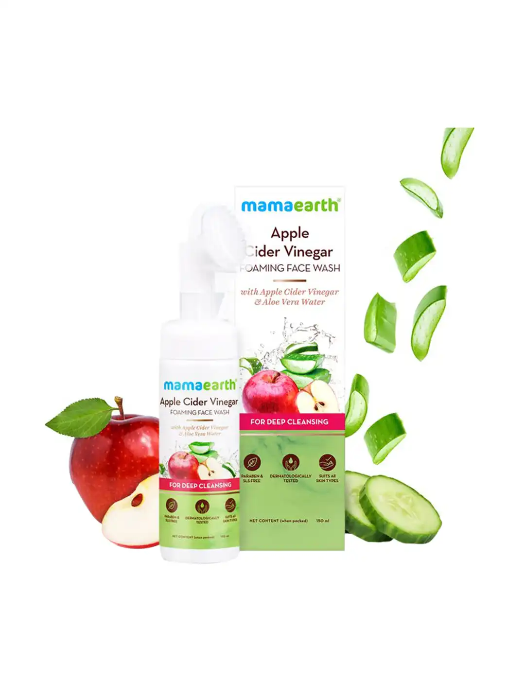 Buy Mamaearth Apple Cider Vinegar Foaming Face Wash with Aloe Vera Water -  150 ml - Face Wash and Cleanser for Unisex 18057400 | Myntra