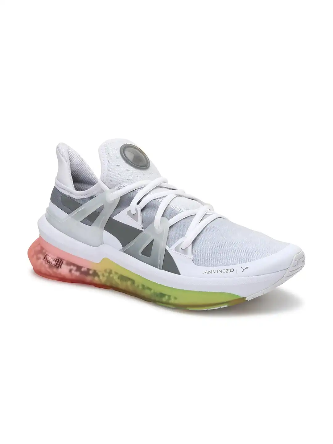 ピム Buy Puma Men White Textile Jamming 2.0 One8 Training or Gym Shoes