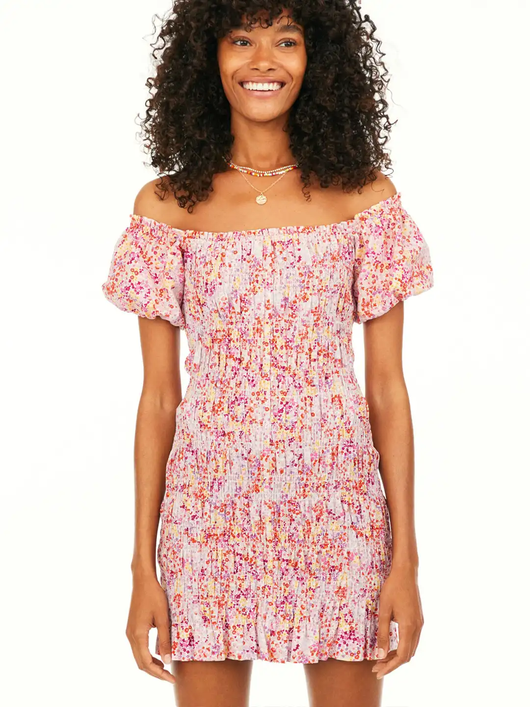 h&m pink smocked dress Women's Pink Smocked dress