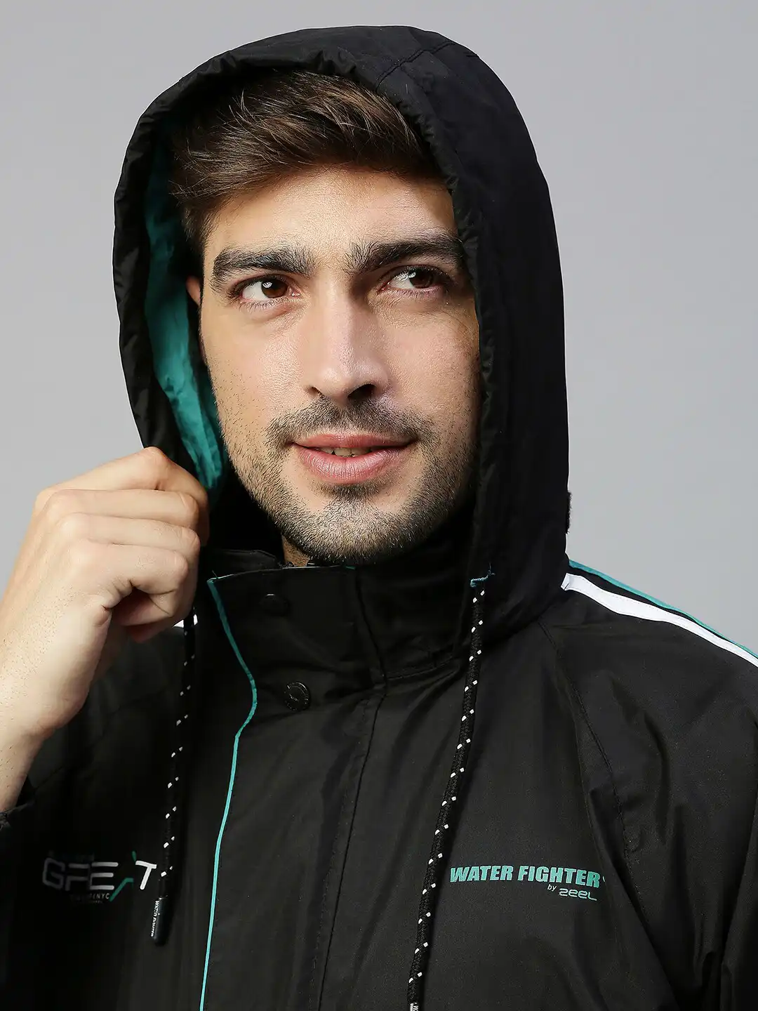 Buy Zeel Men Black & Green Solid Waterproof Rain Suit - Rain Suit