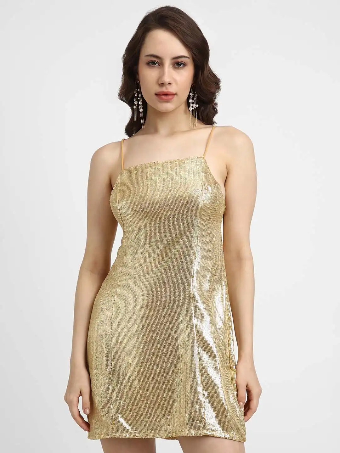 gold dress forever 21 Forever21 Short Le Gold Dress main image 1