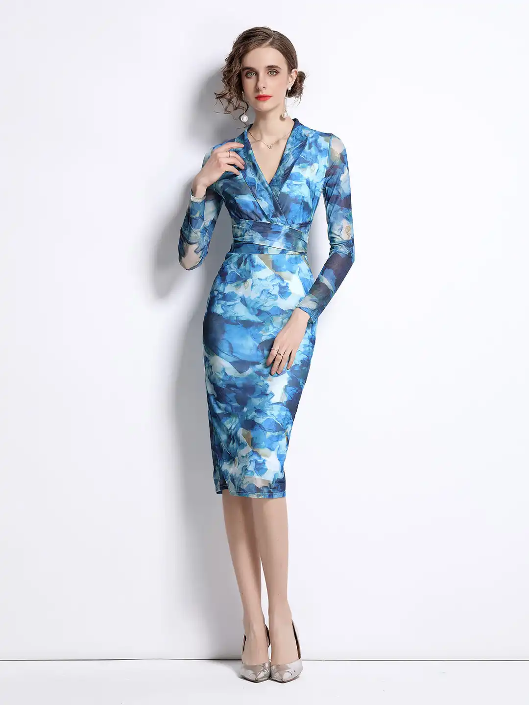 blue and white floral bodycon dress Amazon.com: Parthea Women's Summer Floral Bodycon Maxi Dress Elegant Formal  Wedding Guest Beach Party Long Dress Blue : Clothing, Shoes & Jewelry