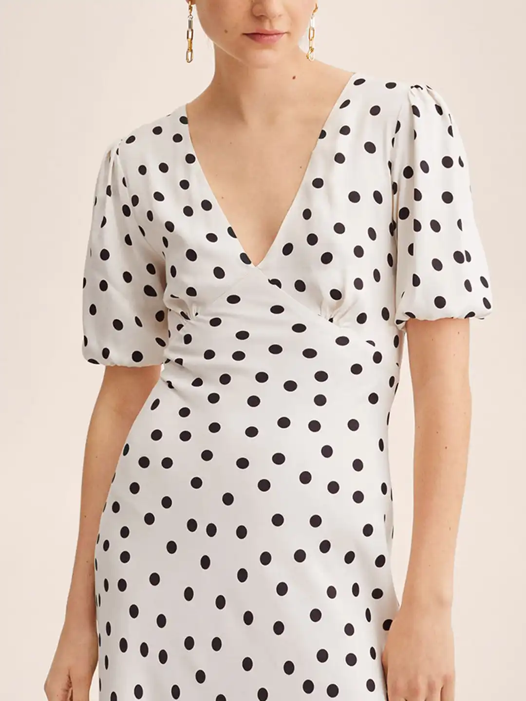 mango black and white dress Mango cami midi dress with lace trim in black and white polka dots