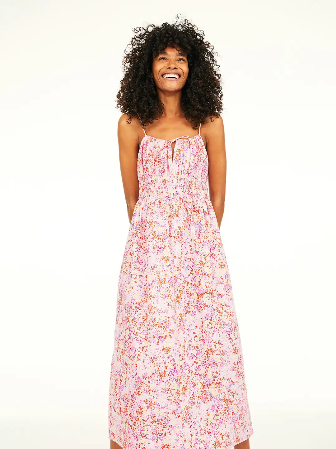 h&m pink smocked dress Women's Pink Smocked dress
