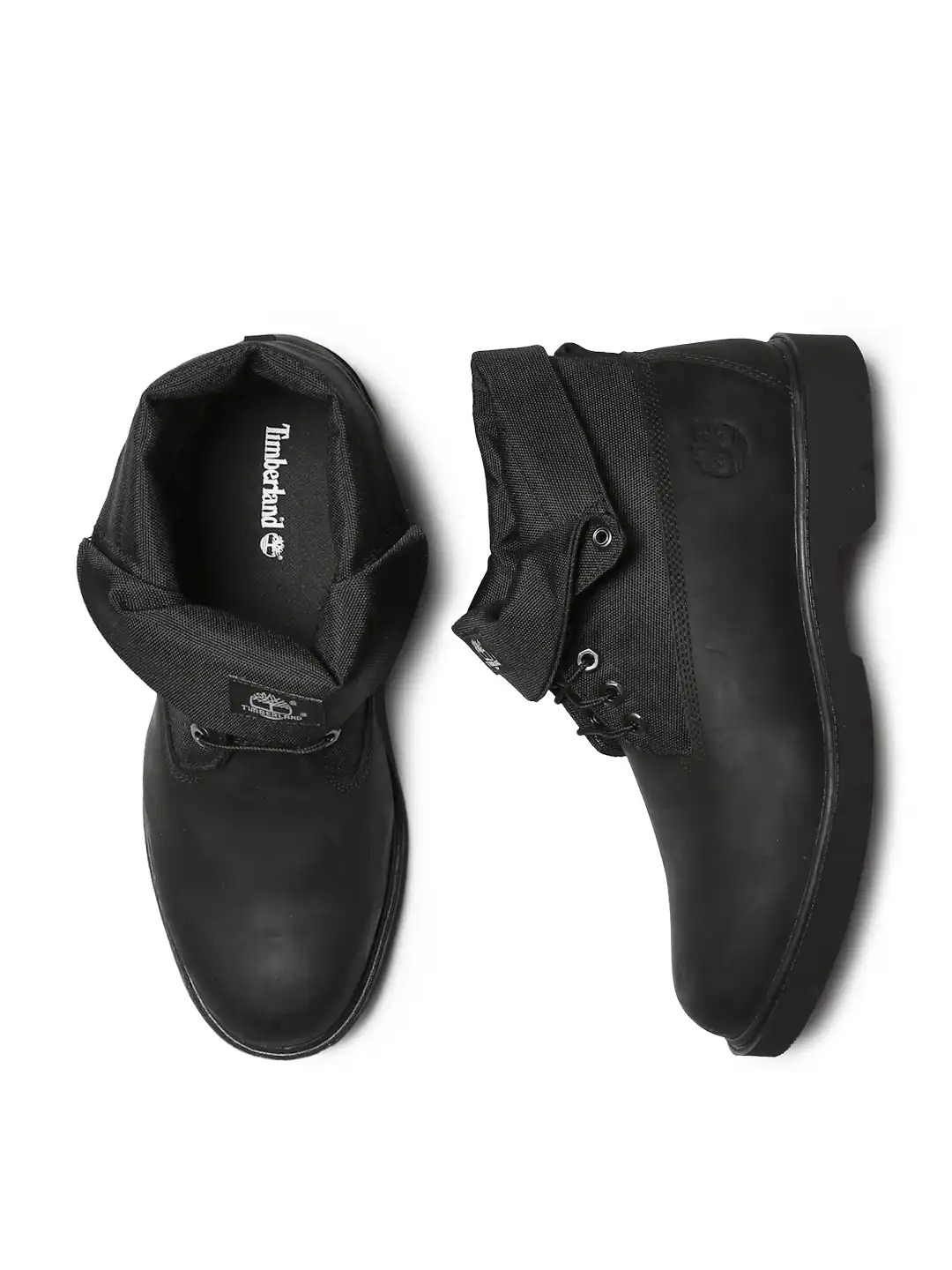 Buy Timberland Men Black Solid Mid-Top Flat Boots - Boots for Men