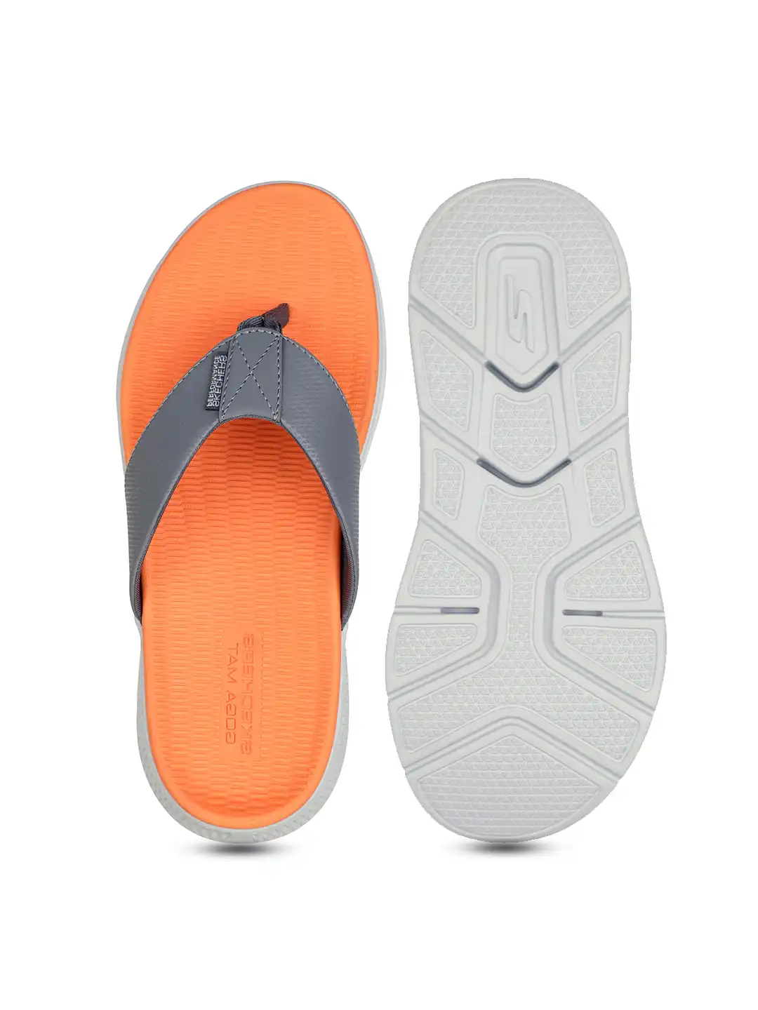 Mr.Eric専用 Buy Skechers Men Grey & Orange Thong Flip-Flops - Flip Flops for